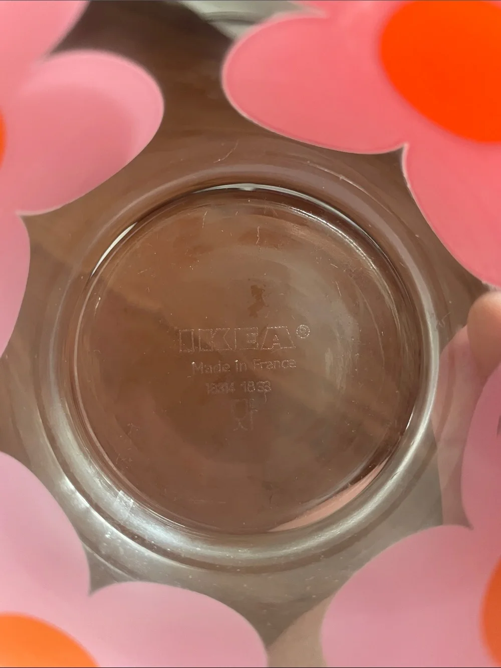 IKEA Pink and Orange Floral Glass Tumblers - Set of 5